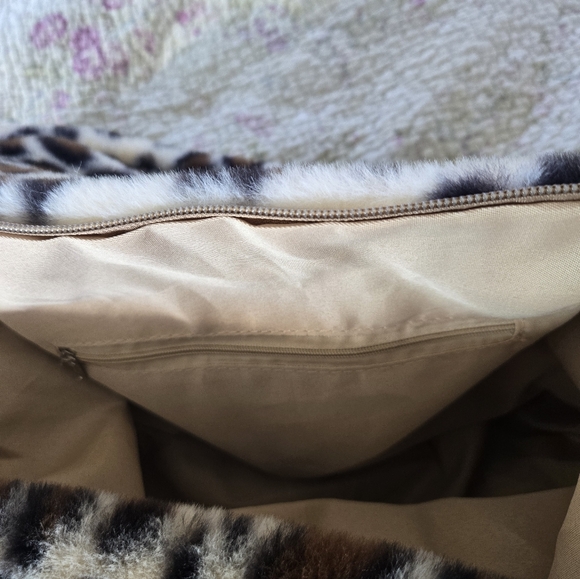 Leopard Print Faux Fur Shoulder Bag - Picture 4 of 4